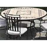 Alfresco Home Basilica 60 Inch Round Dining Table With Umbrella Hole