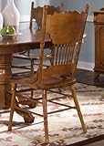 Nostalgia Casual Dining Double Press Back Side Chair in Medium Oak