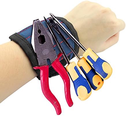ANART® Magnetic Wrist Arm Band, 6PCS Embedded Super Strong Magnets, Perfect Solution to Making Endless Trips to the Toolbox! (Blue)
