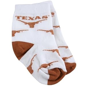 Texas Longhorns White Infant Bootie Socks