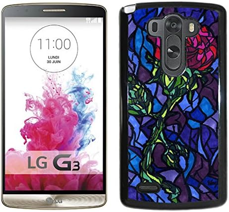 Beauty And The Beast Rose Stained Glass Black Case with Fashion and Unique Design for Grace LG G3