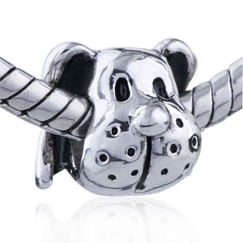Pandora Style Bead Boxer Puppy Face Charm Bead Fits Pandora Bracelet