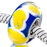 Pugster Yellow Petal Murano Glass Beads Pandora Chamilia Biagi Beads Charm Compatible