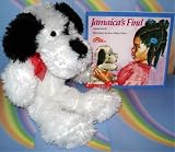 Large Plush Black and White Dog WITH Jamaica's Find (Toy and Book Combo)