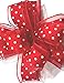 50 Yards x 1.5 inches Wire-Edge Ribbon, White Polka Dots on Red