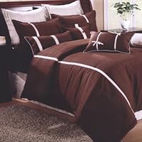 Central Park Kabini 8-Piece Luxury King Comforter Set, Chocolate