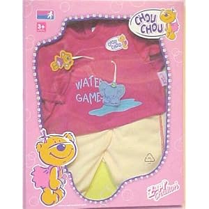 Chou Chou Doll Outfit Water Games Dark Pinkand Off White by