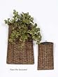 Pack of 4 Spring Serenity Brown Rattan Hanging Wall Pocket Baskets