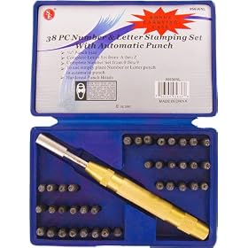 SE 1/4" Number & Letter Set, with Automatic Punch - 39 Pcs