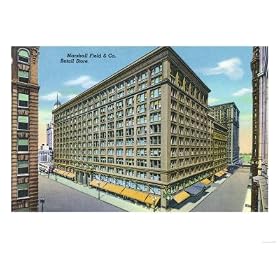 Chicago, Illinois, Exterior View of Marshall Field and Company Retail Store Giclee Poster Print