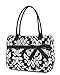 Belvah Quilted Damask Tote Handbag with Front Velcro Pocket - Choice of Colors