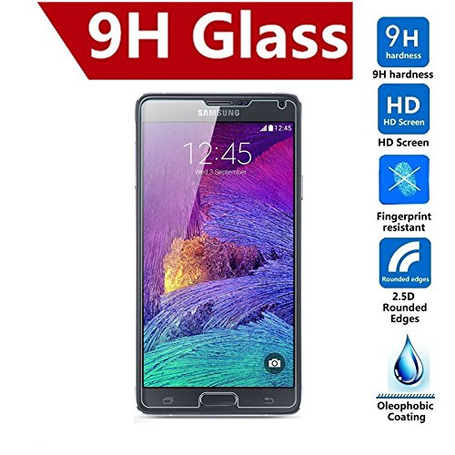 Note 4 Screen Protector,KINGCOOL High Definition Premium Tempered Glass Clear Screen Protector for Samsung Galaxy Note 4 2014 Release
