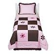 Pam's Petals 3-pc. Bedding Set - Pink/ Brown (Twin)