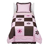 Pam's Petals 3-pc. Bedding Set - Pink/ Brown (Twin)