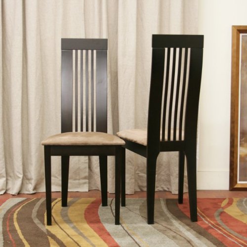 Baxton Studio Farrington Modern Dining Chair, Dark Brown, Set of 2 On Sale