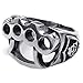 KONOV Mens Stainless Steel Ring, Skull Boxing Glove, Black, Size 9