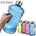 Elfeland BPA Free Half Gallon Water Bottle, Drinking Container Jug - 2.2 Liter Resin Bottle for Outdoor Sport Leisure fitness Black
