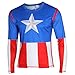 Afoxsos Super Hero Capitain America Solider Cycling Long Sleeves T-Shirt