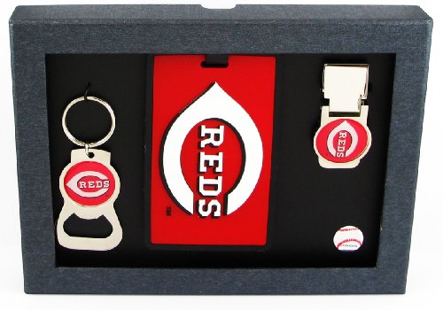 Cincinnati Reds - MLB Bottle Opener Key Ring, Luggage Tag, Money Clip Gift Set