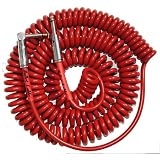 Bullet Cable 30 ft. Premium Vintage Coil Cable - Red - Straight to Angle Chrome Bullet Connectors