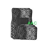 A Set of 4 Universal Fit Animal Print Carpet Floor Mats for Cars / Truck - Snow Leopard