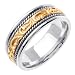 Handmade Wedding Band With Comfort Fit 14K Two-tone Gold Can Also Be Made In Platinum or Other Colors 18K And 24K Is Also Available 7mm
