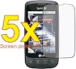 5x Virgin Mobile LG Optimus V Premium Clear LCD Screen Protector Shield Cover Guard Film Kit, no cutting is required! Exact fit and satisfaction guaranteed!