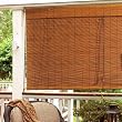 30W Window Treatment Roll-Up Blind with Valance in Fruitwood Matchstick Bamboo
