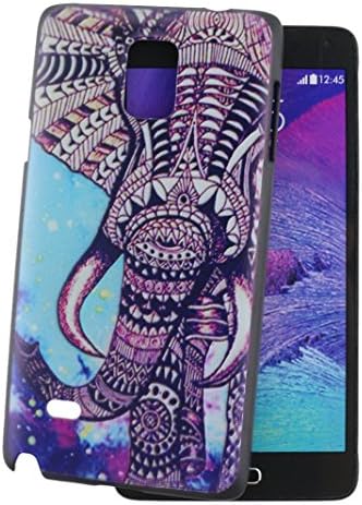 Ancerson Colorful Printed Slim Protective Polycarbonate Hard Back Case Cover for Samsung Galaxy Note 4 IV N9100 Free with a Red Stylus Touchscreen Pen and a 3.5mm Universal Lovely Silvery Flower Blue Panda Pendant Bling Crystal Diamond Rhinestones Dust Plug (Vintage Retro Brown Purple White Wild Elephant Blue Yellow Polka Dot)