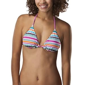 Xhilaration® Juniors Reversible Stripe/Polka Dot Print Triangle Swim Top - Multicolor