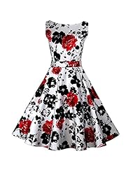 Vintage Floral Print Spring Party Dress 