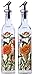 Olive Oil and Vinegar Dispenser - Oil and Vinegar Bottles Dutch Chrysanthemum Design- 2 Pack 16 Oz Cruets