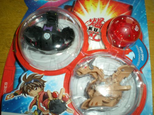 Bakugan Bakuglow Starter Pack(Black Percival, Tan Neo Dragonoid, Clear ed Mystery Ball)