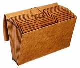 Globe-Weis Heavy Duty 12-Pocket Expanding File with Flap, Monthly Index, Legal Size, Brown, (R119MLHD)