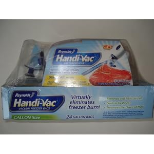 Reynolds Handivac Vacuum Sealer and 24 Gallon Size Freezer Bags