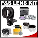 Zeikos Universal Lens Adapter with 0.5x Wide Angle & 2x Telephoto Lenses + (3) Filters + Accessory Kit for Canon PowerShot A480, A1000 IS, A1100 IS, A2000 IS, A2100 IS, E1, SD770 IS, SD780 IS, SD790 IS, SD800 IS, SD870 IS, SD880 IS, SD940 IS, SD960 IS, SD970 IS, SD980 IS, SD1000, SD1100 IS, SD1200 IS Digital Cameras