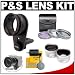 Zeikos Universal Lens Adapter with 0.5x Wide Angle & 2x Telephoto Lenses + (3) Filters + Accessory Kit for Canon PowerShot A480, A1000 IS, A1100 IS, A2000 IS, A2100 IS, E1, SD770 IS, SD780 IS, SD790 IS, SD800 IS, SD870 IS, SD880 IS, SD940 IS, SD960 IS, SD970 IS, SD980 IS, SD1000, SD1100 IS, SD1200 IS Digital Cameras