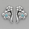 Earrings With Cubic zirconia and Created Opals 925 Sterling silver. Total item weight 8.0g Length 25mm