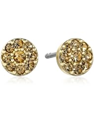 Fossil Disc Gold Stud Earrings