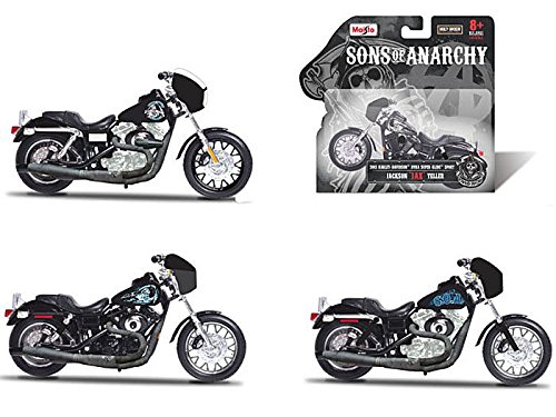 Set of 3 - SONS of ANARCHY Harley-Davidson Motorcycles 1/18