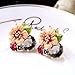 Kaariag Punkin Flower Shape Dew Crystal Colored Glaze Earring