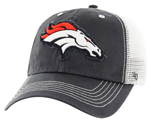 NFL Denver Broncos Taylor Closer Hat, One Size Stretch, Charcoal