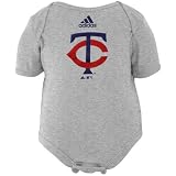 MLB adidas Minnesota Twins Infant Ash Team Logo Creeper (3-6 Months)
