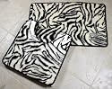 Zebra Faux Fur Bath Rug Set - 2 Piece