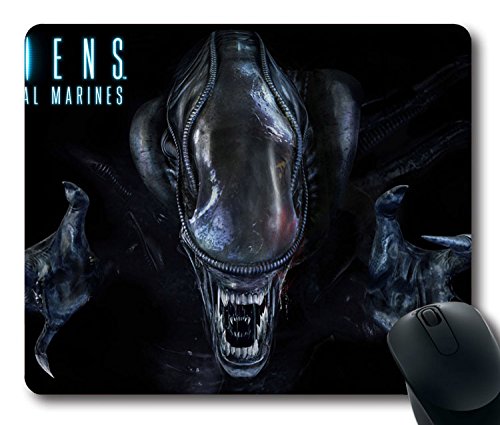 Custom Amazing Mouse Pad with Aliens Colonial Marines Xenomorph Alien Non-Slip Neoprene Rubber Standard Size 9 Inch(220mm) X 7 Inch(180mm) X 1/8 Inch(3mm) Desktop Mousepad Laptop Mousepads Comfortable Computer Mouse Mat