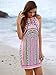Floerns Women's Keyhole Printed Halter Neck Shift Mini Dress Pink M