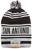 NBA Men's Classic Teams Pom Knit Hat - Kf09Z, San Antonio Spurs, One Size(Black/Silver) , San Antonio Spurs , Black/Silver