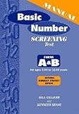 Basic number screening test : forms A & B, for ages 7:00 to 12:00 years : manual