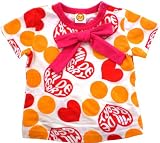 Amazon：ソフト　MIL DE BERRY 水玉＆リボンTシャツ 120cm オフホワイト [150] 30/-ソフト天竺 X21056-02