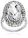 Sterling Silver Oval Cubic Zirconia Cocktail Ring, Size 6